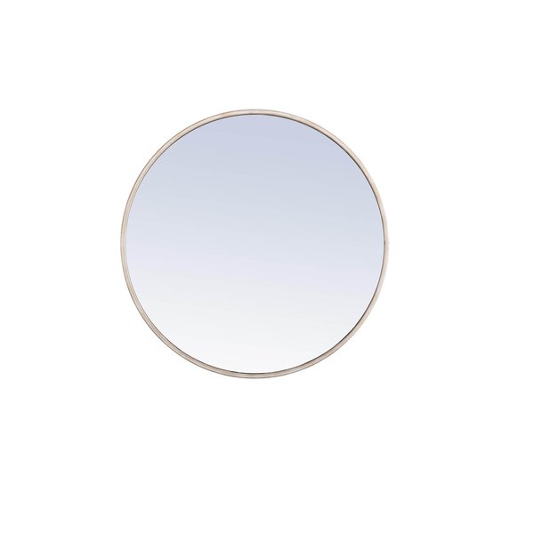 Elegant Decor Metal Frame Round Mirror 24 Inch Silver Finish MR4033S